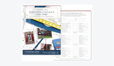 Timberlane shutter measuring guide and cheat sheet